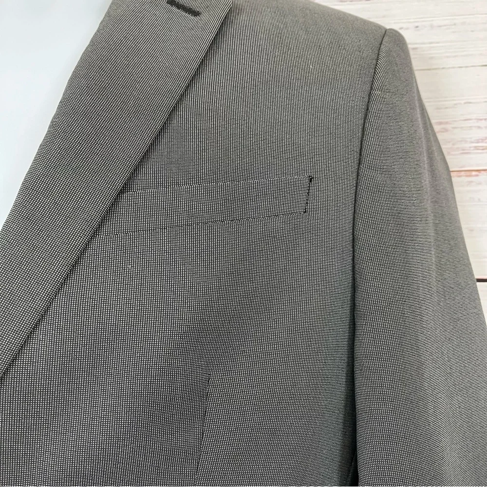 Express Photographer Gray Button Lined Blazer